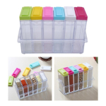 Especiero 6 Frascos Plástico Condimentos Varios Colores - Imagen 7