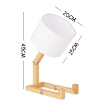 Lampara De Escritorio Portatil Persona Articulable En Madera - Imagen 4