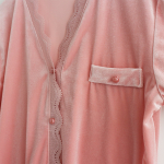 Pijama Terciopelo Para Dama De Invierno 2 Piezas Con Encaje - Imagen 13
