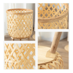 Porta Macetas Deco Estilo Boho Fabricado En Bambu - Grande - Imagen 7