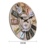 Reloj De Pared Simil Madera Retro Silencioso Decorativo - Imagen 3