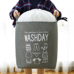 Organizador Para Ropa Sucia Cesto Almacenamiento Gris - Imagen 2