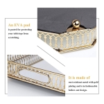 Bandeja Rectangular Dorada Nórdica Espejada Deco Grande - Imagen 4