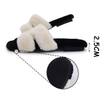 Pantufla Chata Super Peluda Para Dama Cruzada Abierta - Imagen 7