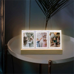 Porta Retrato Fotos De Madera 3 En 1 Con Luz Led Decoración - Imagen 2