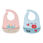 Babero Impermeable Silicona Bolsillo Contenedor Bebe Comida - Imagen 2