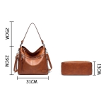 Bolso Cartera En Pu Gran Capacidad + Pouch - Retro - Imagen 13