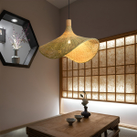 Lámpara De Techo Colgante Bambo Rattan Natural Moderna 50cm - Imagen 2
