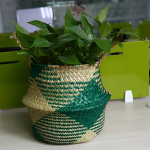 Cesto De Fibra Natural Canasto Ratán Decoración Multiuso M - Imagen 9