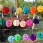 Decoracion De Cumpleaños Pompones De Papel Pelota - 20cm - Imagen 4