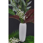 Florero Centro De Mesa Ceramica Mate - Oval Chico 21cm Color Blanco - Imagen 2