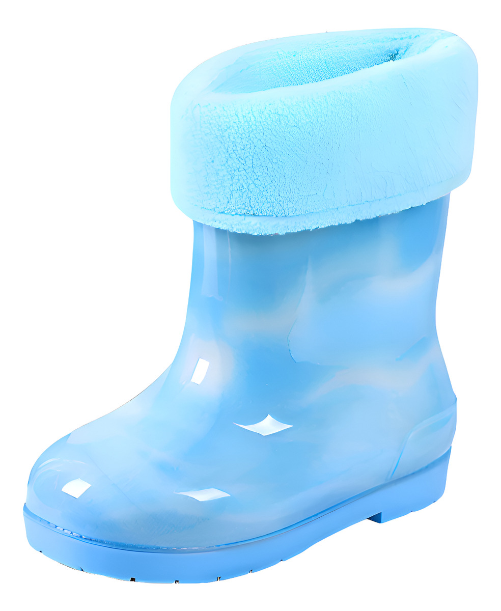 D_980058-MLU87713808141_072025-F.jpg Bota De Lluvia Niño Niña En Pvc Con Interior En Corderito - Imagen 1