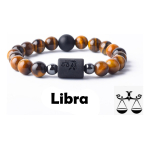 Pulsera De Piedras Naturales Signos Zodiacales Ojo De Tigre - Imagen 44
