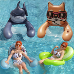 Inflable Silla Para Piscina Diseño Animales Color Tiburón - Imagen 2