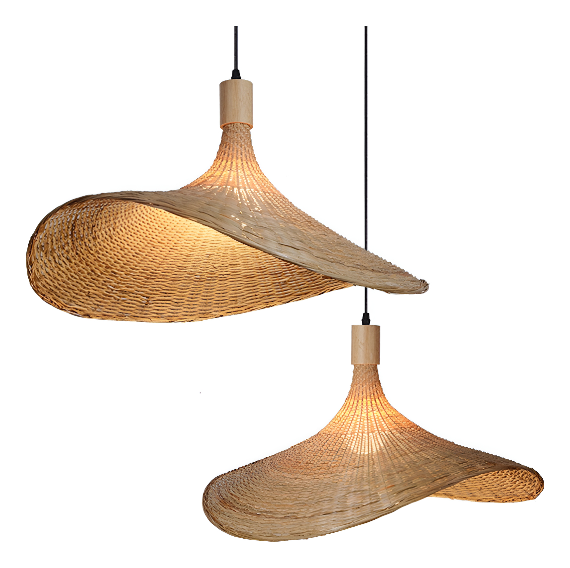 D_981671-MLU94563624186_102025-F.jpg Lámpara De Techo Colgante Bambo Rattan Natural Moderna 50cm - Imagen 1