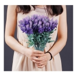 Ramo Artificial De Flores Lavanda Color Violeta Oscuro - Imagen 5