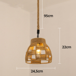 Lampara Colgante De Cuerda Y Metal Rustico Op1 - Imagen 4