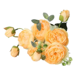 Flores Artificiales Decorativas Ramo De 5 Flores Peonias - Imagen 11