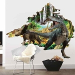 Vinilo Decorativo De Pared Dinosaurios 3d Adhesivos Sticker - Imagen 2