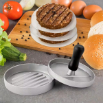 Molde Para Hamburguesas Individual De Metal Prensa Color Plateado - Imagen 3