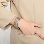 Brazalete Pulsera Acero Inoxidable Minimalista Dama - Imagen 10