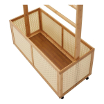 Perchero Con Baúl De Madera Multifuncion Movil Con Ruedas Color Marrón - Imagen 2