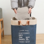 Cesto Para Ropa Sucia Gran Capacidad Yute+pu Plegable - Imagen 8