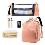 Cuna Bolso Maternal Bebé Cambiador 26lts Calidad Premium Color Bordó - Imagen 3