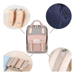 Mochila Doughnut Urbana Moda Bolsillo Laptop Calidad Color Nude & Lavanda - Imagen 4