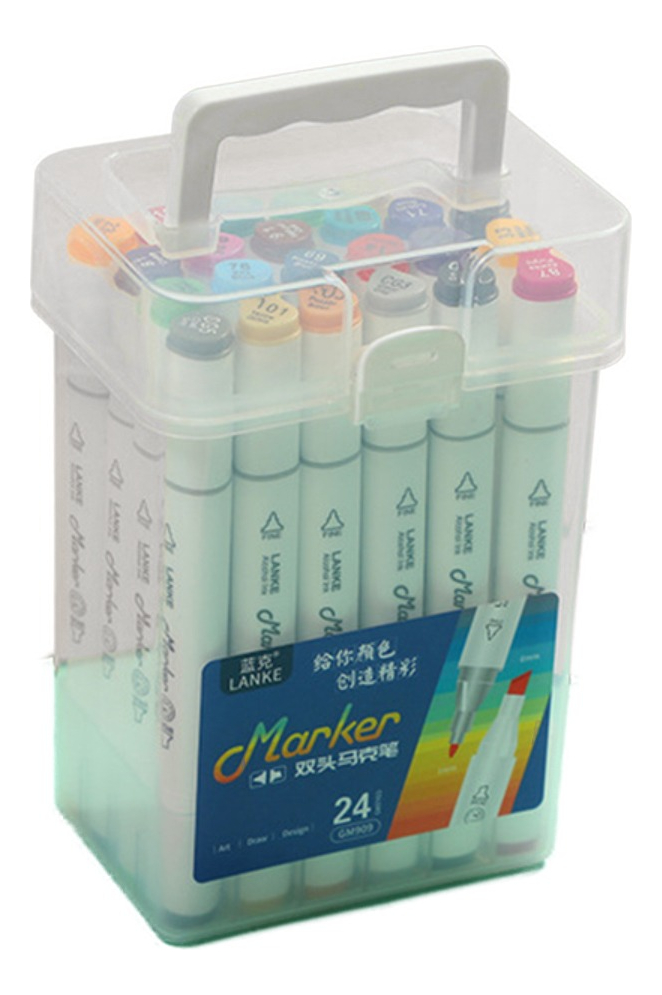 D_997762-MLU74411546464_022024-F.jpg Set De 24 Marcadores En Caja - Drypenes Doble Punta - Imagen 1