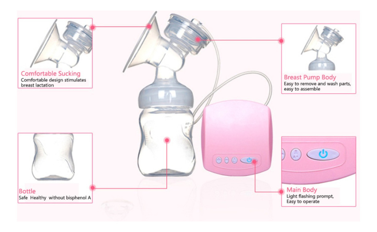 Extractor De Leche Eléctrico Usb Masajeador Ordeñador Bebe C - Imagen 17