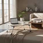 Mesa Plegable Para Laptop Tablet Con Portavaso Y Cajón - Imagen 6