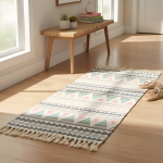 Alfombras Nórdicas Vintage Con Borlas Flecos Textil 90 Cm Diseño De La Tela Opción 1