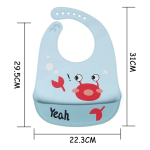 Babero Impermeable Silicona Bolsillo Contenedor Bebe Comida - Imagen 6