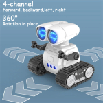 Juguete Robot Amigo A Control Remoto Ruedas Movil Ojos Led Color Blanco - Imagen 4