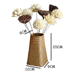 Florero Tejido Cesta Estilo Nordico En Mimbre Y Bambu - Imagen 2